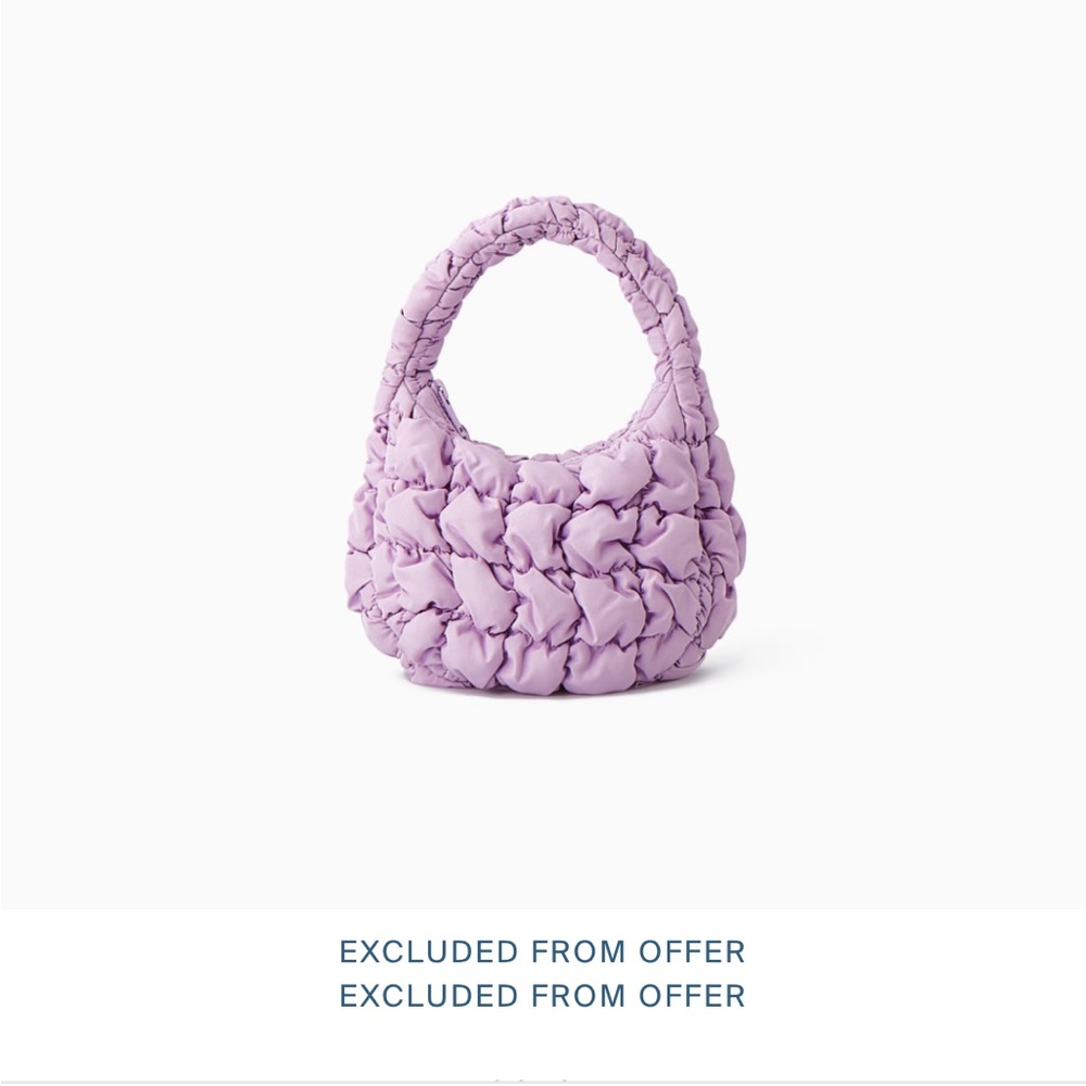 COS lilac purple micro quilted bag
